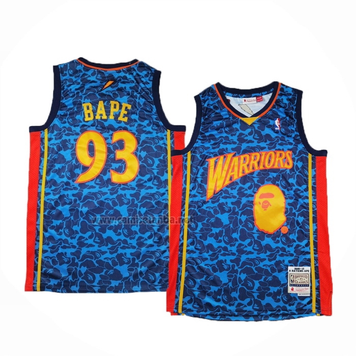 Camiseta Golden State Warriors #93 Bape Mitchell & Ness 2009-10 Azul
